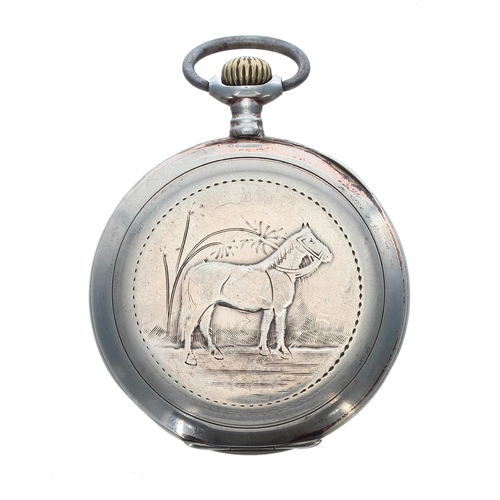 110 - Continental silver (0.800) cylinder pocket watch, gilt movement signed Vogt with gilt three arm bala... 