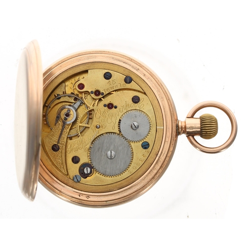 113 - Thos. Russell & Son 'Tempus Fugit' 9ct lever hunter pocket watch, Chester 1920,signed three quar... 