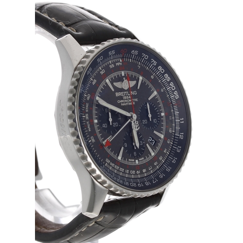 54 - Breitling Navitimer GMT chronograph automatic stainless steel gentleman's wristwatch, reference no. ... 