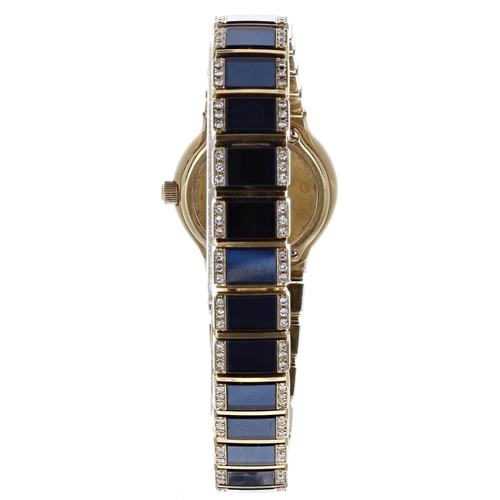 73 - Eterna Galaxis 18ct and ceramic lady's wristwatch, reference no. 121.7540.68S, case no. 02x, navy bl... 