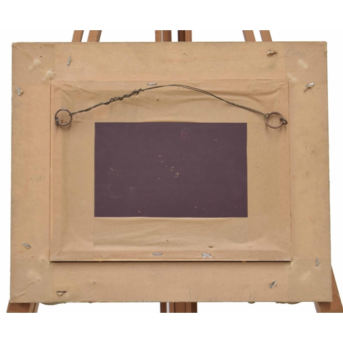 980 - Continental School (20th/21st century) - Ducks and ducklings in a stream, with a cottage beyond, ind... 