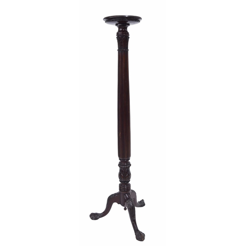 1007 - 19th century mahogany carved torchere stand, 59