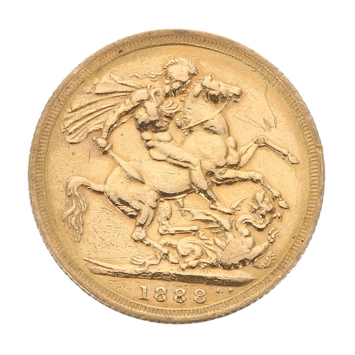 201 - Victorian 1888 full sovereign coin, 8gm