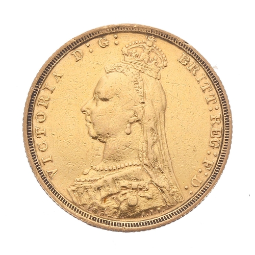 202 - Victorian 1892 full sovereign coin, 8gm