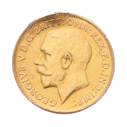 203 - George V 1912 half sovereign coin, 4gm (at fault)