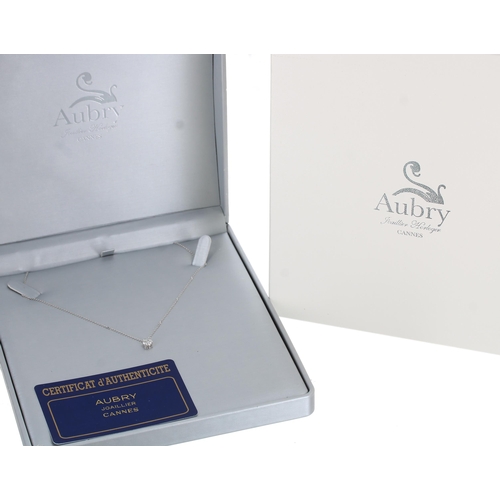 177 - Modern round brilliant-cut diamond pendant set in white gold, on a fine 18ct chain, 0.82ct approx, c... 