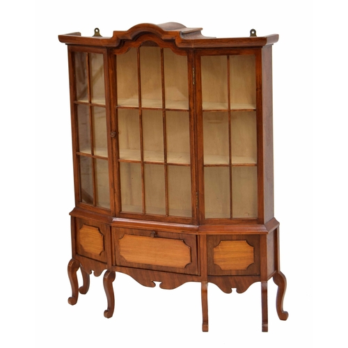 787 - Apprentice miniature display cabinet, with a central glazed door over a fall front cupboard, raised ... 