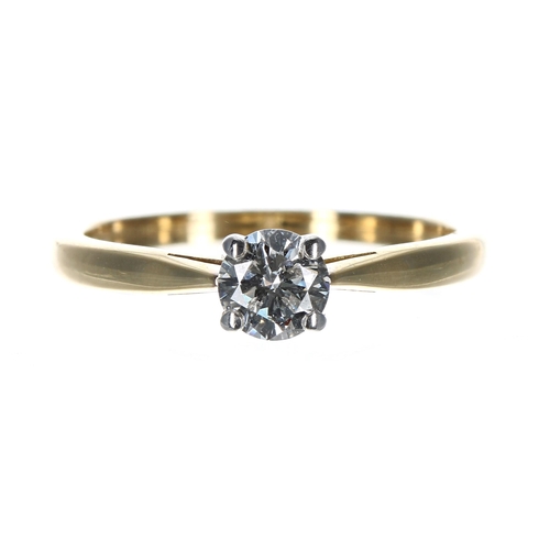 294 - Good 18ct solitaire diamond ring, round brilliant-cut, 0.50ct approx, clarity VS2, colour H, 5mm, 3g... 