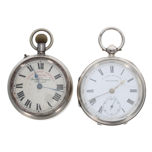 116 - Edwardian silver engine turned lever pocket watch, Chester 1901, the dial branded The 