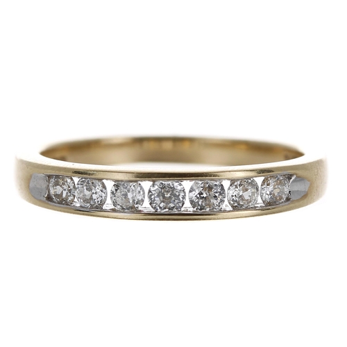 248 - 18ct yellow gold 'Forever' diamond half eternity ring, with seven round brilliant-cuts, inscribed 'F... 