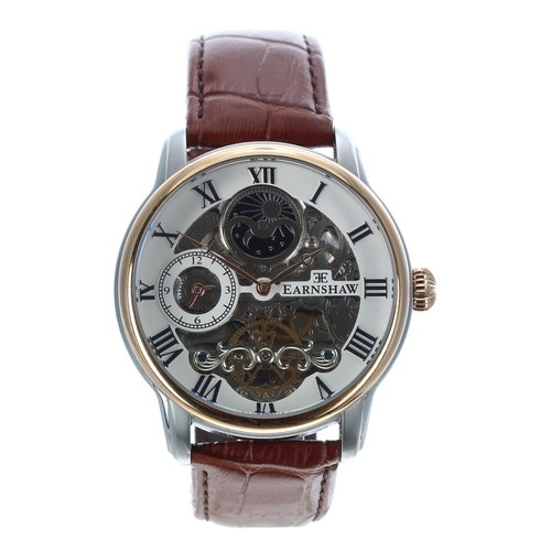 92 - Thomas Earnshaw Longitude Dual Time skeleton stainless steel gentleman's wristwatch, ref. ES-8006-03... 