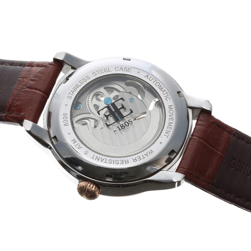 92 - Thomas Earnshaw Longitude Dual Time skeleton stainless steel gentleman's wristwatch, ref. ES-8006-03... 