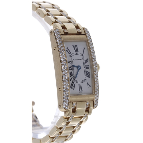 44 - Cartier Tank Americaine 18ct and diamond lady's wristwatch, reference no.1710, serial no. 20610xxx, ... 