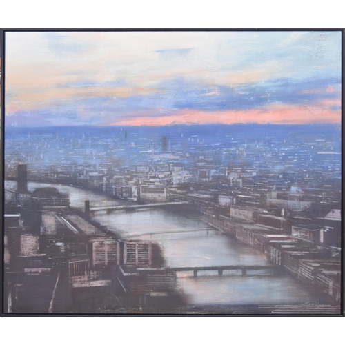 675 - Pedro Rodriguez Garrido (Spanish, born 1971) - ‘Pink Sunset, London’ signed and inscribed with the t... 