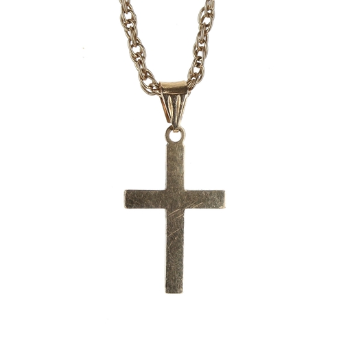 268 - 9ct necklace with a cross pendant, 2.8gm