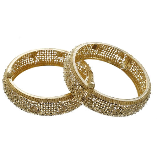 464 - Two high grade wide yellow gold bangles, 67.98gm (Ref. 229)