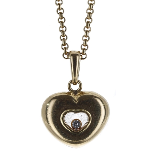 467 - Chopard 18ct heart diamond pendant on necklace, signed, 14.72gm, the pendant 24mm x 17mm, the neckla... 