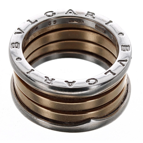 480 - Bvlgari B Zero 18ct bicolour band ring, signed, 11.26gm, width 10mm, ring size M/N (Ref. 249)... 