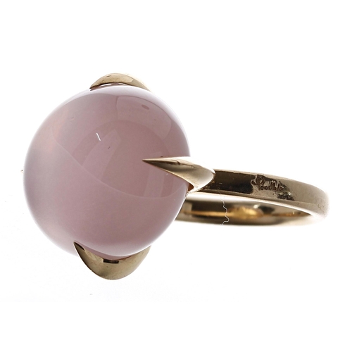 490 - Pomellato 18ct cabouchon gem set single stone ring, 10gm, 19mm, ring size M/N (Ref. 309)... 