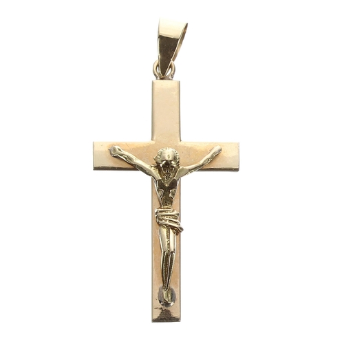 351 - Yellow gold cross pendant, 2.9gm, 43mm