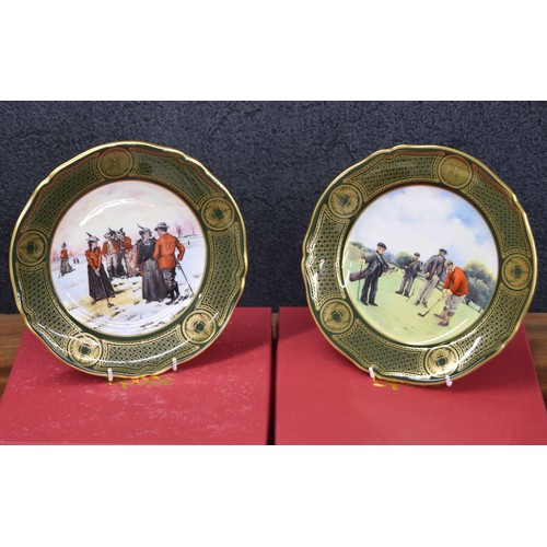 814 - Two Spode 'Antique Golf Series' limited edition plates, plate no.1 291/2000 and no.3 359/2000, both ... 