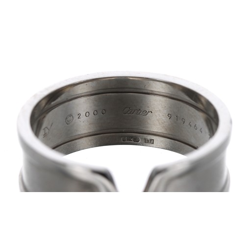 425 - Cartier 18ct white gold 'Double C' band ring, signed, no. 919464, 16.69gm, width 10mm... 