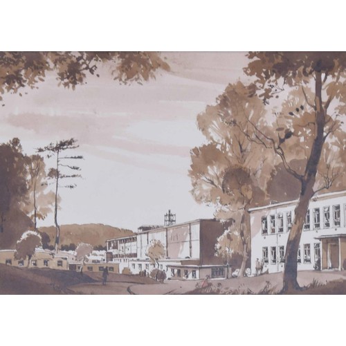 949 - Jack Merriott RI., ROI., RSMA., RWS., (1901-1968) - Figures beside buildings, an architectural subje... 