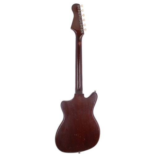 285 - Early 1960s Broadway electric guitar, made in England; Body: brown finish, lacquer checking, scratch... 