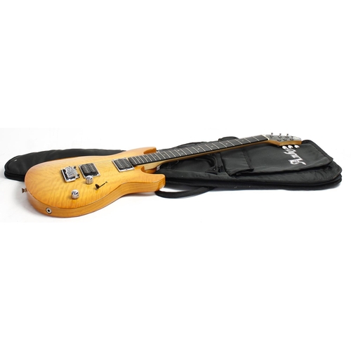 289 - FC Anboy GF55 electric guitar, made in Japan; Body: quilted maple amber finish top, a few dings to t... 