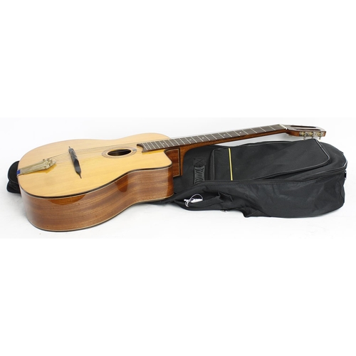 292 - 2009 Gallato Django acoustic guitar; Back and sides: mahogany; Top: natural spruce; Neck: mahogany; ... 