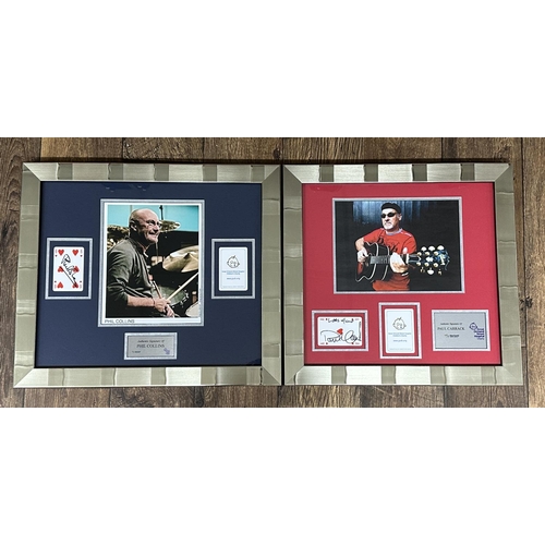 541 - Phil Collins and Paul Carrack - two autographed Star Cards framed displays, originally sold to benef... 