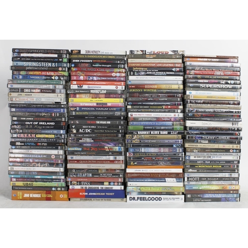 544 - Large collection of approximately one hundred and fifty blues, rock and country DVDs, relating to va... 