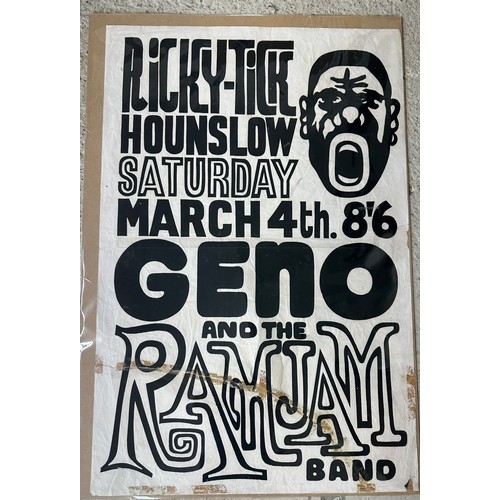 546 - Geno Washington and The Ram Jam Band - original 1960s concert poster (old tape repairs)... 