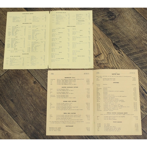 1455 - Original 1956 Gibson guitars price list; together with an original 1955 Gibson guitar parts price li... 