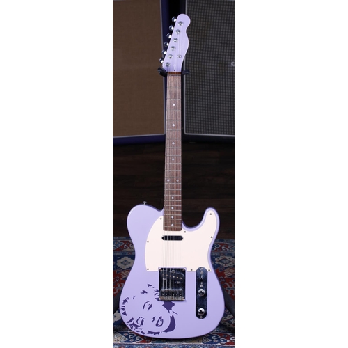 682 - T Type electric guitar with custom Marilyn Monroe silhouette finish; Neck: maple; Fretboard: rosewoo... 