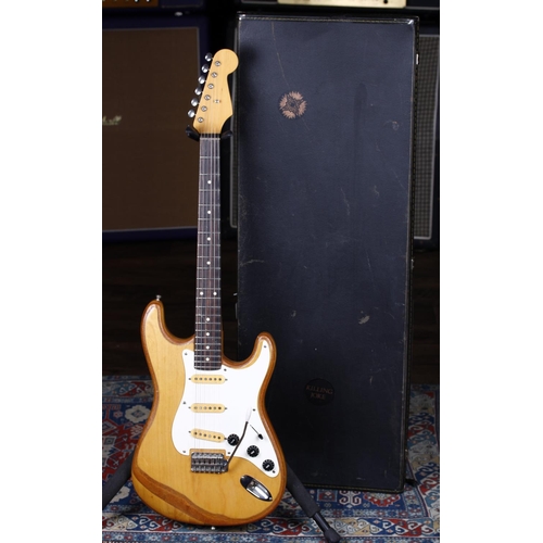 683 - Custom S Type electric guitar; Body: natural stripped 1970s Japanese ply body; Neck: Fender licensed... 