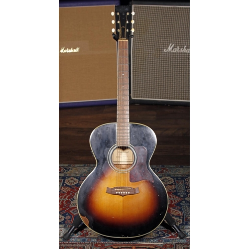 696 - Tanglewood TW60SCVS electro-acoustic guitar; Back and sides: mahogany, light marks and scuffs; Top: ... 