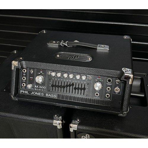 892 - Phil Jones Bass M-500 Mosfet bass guitar amplifier head, with original dust cover; together with a p... 