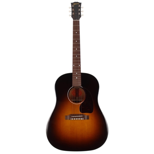 104 - 2002 Gibson J-45 acoustic guitar, made in USA; Back and sides: mahogany, light surface scratches and... 