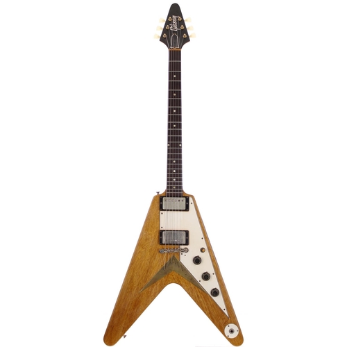 121 - The Virginia V - 1958 Gibson Flying V electric guitar, made in USA; Body: natural korina, refinished... 