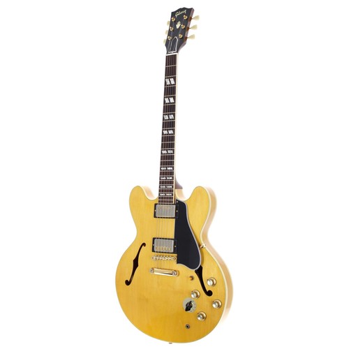 110 - 1999 Gibson Custom ES-345 semi-hollow body electric guitar, made in USA; Body: natural finish, a few... 