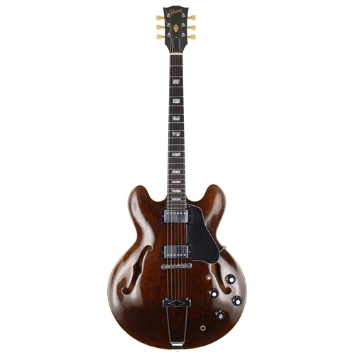 116 - Early 1970s Gibson ES-335TD semi-hollow body electric guitar, made in USA; Body: walnut finish, a fe... 