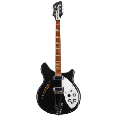 208 - 1973 Rickenbacker 360 electric guitar, made in USA; Body: Jetglo finish, surface scratches and dings... 