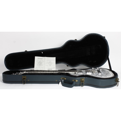 209 - 2015 Zemaitis MFJ-101-LTD13-BK electric guitar, made in Japan; Body: metal front plate upon black fi... 