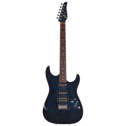 213 - 2001 Tom Anderson Guitarworks hollow Drop Top electric guitar, made in USA; Body: Deep Ocean burst f... 