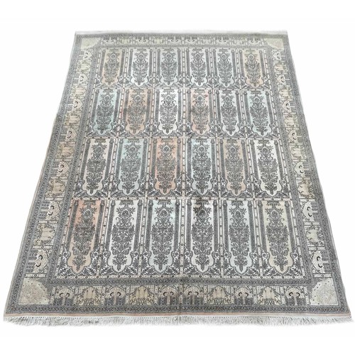 1132 - Good large Kashmir type silk carpet, 14 feet x 10 feet approx