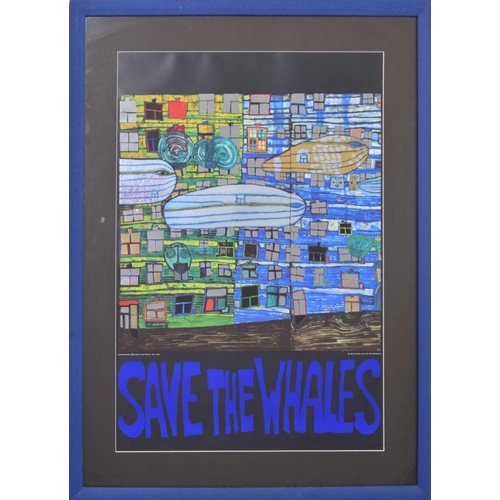 839 - Friedensreich Hundertwasser (Austrian 1928-2000), Save The Whales, offset lithograph in eight colour... 