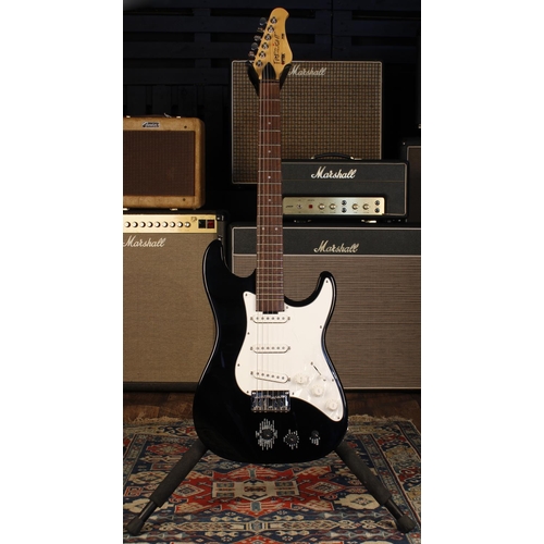 675 - Optek Fretlight 200 Series electric guitar; Body: black finish; Neck: maple; Fretboard: rosewood; Fr... 