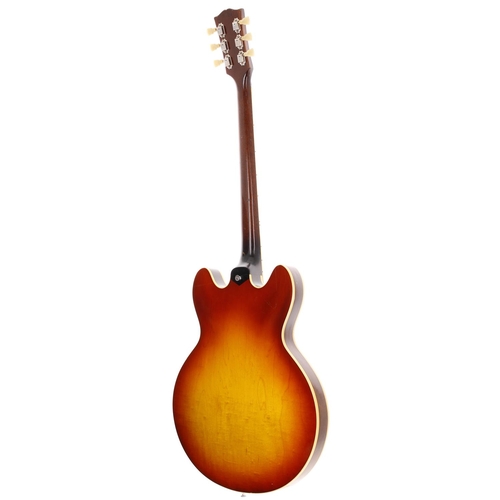 134 - Gibson ES-335TD semi-hollow body electric guitar, made in USA (1966-69); Body: tea burst finish, lac... 