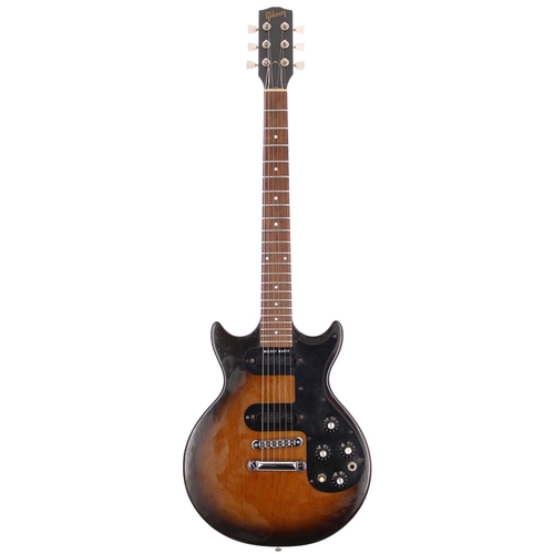 137 - 1977 Gibson Melody Maker Double electric guitar, made in USA; Body: two-tone sunburst finish, variou... 